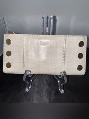 Hammitt Cream Textured Wallet with Embossed Logo